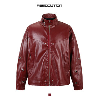 Mei yao rmdt Ангорский красный охотничий костюм Пилотная кожаная куртка Меховая цельная красивая куртка с воротником-стойкой Новый стиль Ангорский красный Готово на складе и доставлено в течение 48 часов Плюс бархат s