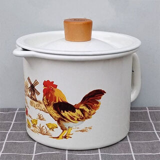 Yonghuan high-end enamel milk cup with scale, baking measuring cup with mouth, small oil pot, small soup pot, instant noodle cup, hot milk cup, 15cm milk cup with mouth, big cock
