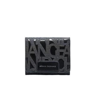 Armani exchange women's logo wallet storage portable carry anti-wear surface thin structure black one size