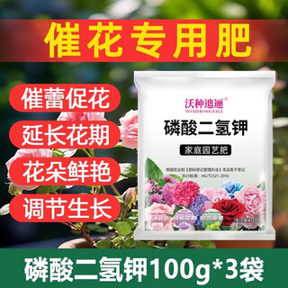 Kaideng potassium dihydrogen phosphate flower fertilizer flower special phosphorus and potassium fertilizer for agricultural flower cultivation foliar spray fertilization for plants universal potassium dihydrogen phosphate 100gx3 bags