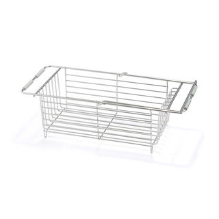 Wings retractable sink drain basket kitchen storage rack model 622 silver white