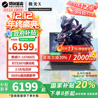 机械革命极光X pro潮玩版国家2025【补贴20%】16英寸酷睿i7HX电竞游戏本 满功耗5070/5060学生笔记本电脑 i7-13700HX丨5070丨1T+16G星际灰 【需要升级加装可以联系