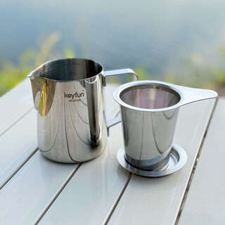 Yusenyi outdoor l teapot tea set portable camping hiking tea fair cup 316l dawn teapot 350ml