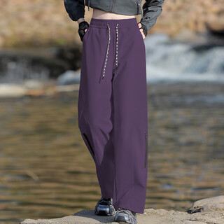 Summty goose down overalls women's outdoor snow pants plus velvet pants winter windproof warmth thickened removable goose down down pants purple-95 white goose down m 80-100jin jin is equal to 0.5 kg