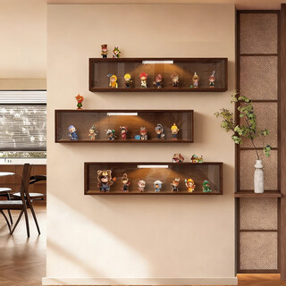 Wall-mounted blind box display rack without punching, dust-proof acrylic transparent display cabinet on the wall, large figure storage box, childlike heart exhibition hall-single 90*20*7cm, no punching, free of charge if dropped, plexiglass door dust-proof