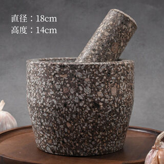 Pick up cat household garlic pounder stone garlic mortar medicine jar grinder stone garlic pounder grinder polished medical stone large jar with lid