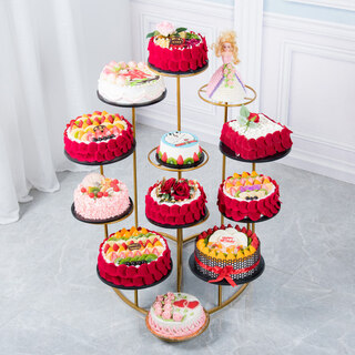 Aoyanlai european-style heart-shaped creative detachable six-layer, eight-layer, ten-layer, twelve-layer multi-layer wedding birthday cake stand 6-layer_black