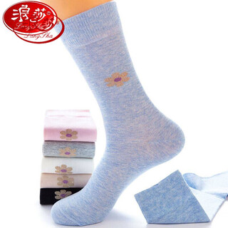 Langsha long cotton socks, high pure cotton women's autumn and winter 100% cotton deodorant and sweat-absorbent ins tide socks, breathable and absorbent 335 long women's socks mixed color, 6 pairs, one size fits all