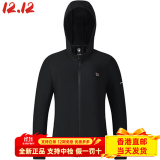 Fila fall and winter fitness brand logo knitted fitness hooded long-sleeved jacket for women, dark black, dark black-bk xl