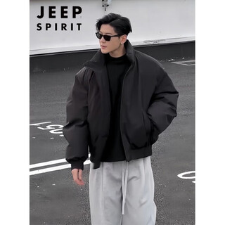 Jeep spirit jeep black flight jacket down jacket men's silhouette short work jacket cleanfit american handsome black down cotton m l (height 165-170c weight 110-125jin jin is equal to 0.5 kg)
