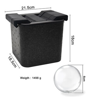 Transparent ice maker silicone large square ice ball mold 1 out of 8 cells whiskey bar bubble-free ice box 4 balls transparent (ice ball 6cm) color box packaging with ice clips