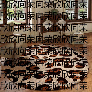 Yusenyi leopard print bedroom feeling round sofa carpet floor swivel chair cushion soundproof cloakroom premium bedside chair foot mat simple leopard spot round 140 pieces diameter 140cm (upgraded belgian velvet high-end light luxury)