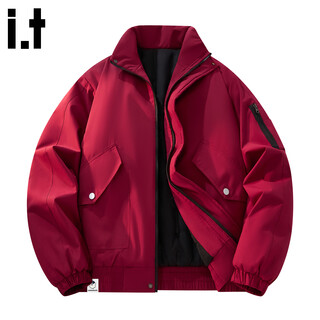 Chocoolate it american workwear cotton coat men's autumn and winter loose stand-up collar warm year of the horse red casual versatile cotton coat red l recommended 130-150jin jin equals 0.5 kg