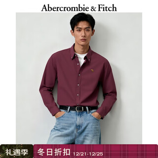 Abercrombie & fitch oxford shirt small elk pattern slim long-sleeved shirt 25 autumn men's 125-5225 purple m (180/100a)