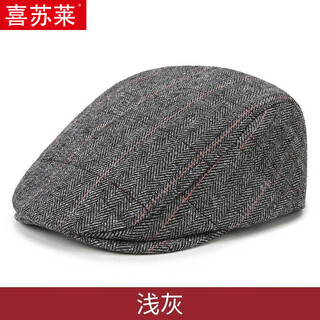 Xisu lai sombreros para hombres de mediana edad y personas mayores primavera y otoño boina de lengua de pato delgada abuelo anciano primavera y verano sombrero informal para padre viejo sombrero atmosférico y versátil para hombres - gris claro m talla única (circunferencia de la cabeza 56-60c) ajustable