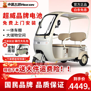 Flying pigeon electric tricycle electric vehicle small household pick-up and drop-off for children and elderly transportation leisure all-in-one tricycle with covered chaowei/tianneng 1000w power version + 23ah long-distance running king about 150 miles