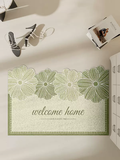 Yusenyi door mats, door mats, cuttable wire circles, soil-resistant, anti-slip door mats, household door carpets, xinyi small green horizontal version (wire circle material), 80 pieces, 80x120cm (protect the floor, high quality)