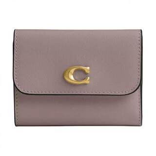 Coach essential 9 brand logo classic calfskin wallet mini women's gray gray 1 gray 2