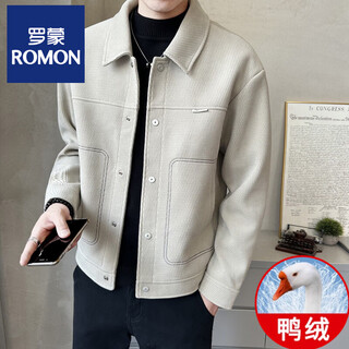 Romon down liner wolljacke herrenjacke 2025 winter neuer koreanischer stil slim revers daunenjacke herren beige l