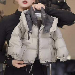 Ducky children's down jacket 2025 new winter style thickened and warm korean style down jacket for boys and girls, bread coat, gray 80 cm