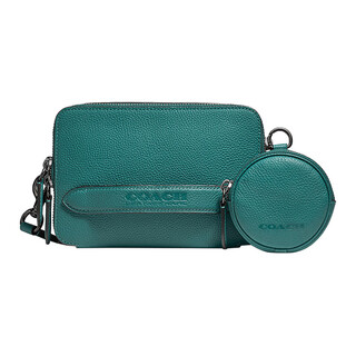 Coach charter solid color leather child bag leather shoulder crossbody bag small men's lake green default basic pack (bag + dust bag)