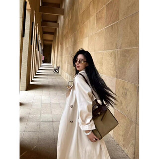 Spring new style british style light luxury long women's windbreaker beige s