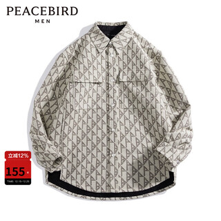 Peacebird men's casual shirt winter outerwear plaid shirt trendy fashionable comfortable men's top trendy khaki 1 (loose) m