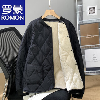 Luo meng's new autumn and winter men's velvet-lined cotton coat, loose thickened small cotton jacket, stand collar, versatile workwear cotton coat for men, zw button sleeves, velvet black, l 95-120jin jin is equal to 0.5 kg