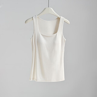 Autumn and winter wool mayabi thermal vest for women with breast pads, wide shoulder suspender top, slim bottoming, can be worn inside and outside, coconut milk white m (recommended 80-100jin jin equals 0.5kg