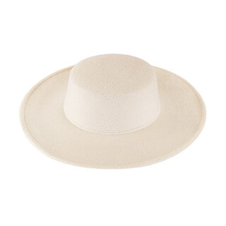 Шляпа ai ningxue, осенне-зимняя женская плоская шерстяная шляпа с большими полями, фетровая шляпа с большой головой, женская шляпа, французский стиль Хепберн, mz1443, бежевый, один размер