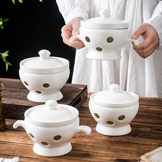 Pupan bird's nest cup hotel liao cucumber cup sea cucumber cup abalone wing bowl one candle heating tableware buddha jumping over the wall stew cup small earless one wing cup (white) 150ml