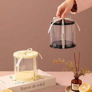 Fantasy mini 2-inch 3-inch 2-inch 3-inch round transparent cupcake box dessert pastry packaging box beige + 3 inches/20 sets