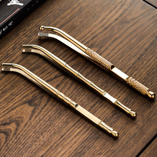 He jiagong mingqi tang pure brass tea clip washing cup clip kung fu tea tweezers tea cup clip copper tea clip copper tea set accessories tea ceremony brass tea clip