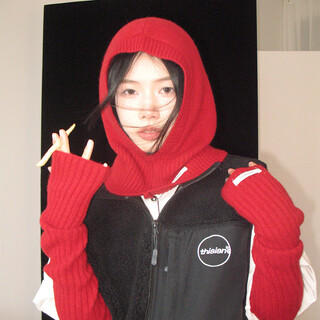 Shangxuan italian custom-made pure wool balaclava for women winter warm baotou hat knitted wool hat neck cover hat + sleeves_(same color) one size fits all