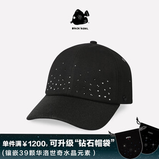 Swof care black label universe star 61 premium crystal hat black sailing soft top baseball cap black/black one size recommended for a head circumference of 56-60cm