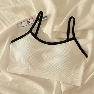 Girls' development period underwear, female students, junior high school students, small vests, no rims, high school students' chest-wrapped anti-sagging bra, thin, black, one size fits all