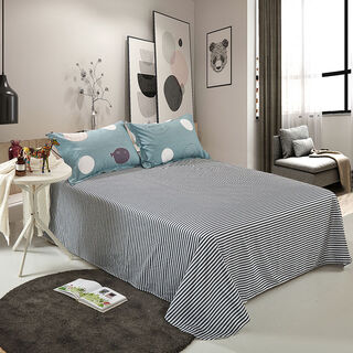 Fantasy ins student cartoon bed sheet single piece for children 15m double twill quilt 18m bedding dark gray ocean elf version 160x230cm (suitable for 1.0 or 1.2m bed