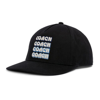 Coach four embroidered letters logo baseball cap men's black one size f