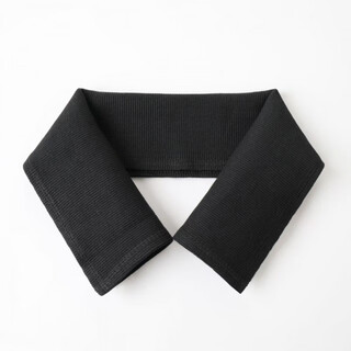 Fat donglai's same style down jacket collar protector, anti-dirty collar protector, all-inclusive cotton coat, hemmed knitted fake collar, black threaded collar