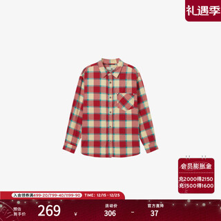 Levi's silvertab 25 years new men's american retro plaid casual knitted shirt red and yellow l