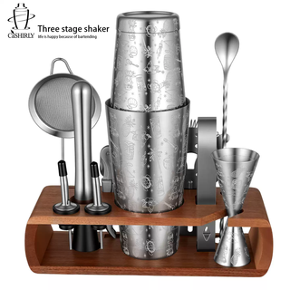 German cashirly kaishanlai 304 shaker set shaker combination cocktail mixing tools entry cashirly-retrobostonshaker hawaii two-stage boston gift box package