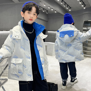 Duck duck boys down jacket 2025 new winter clothes medium and large children's winter thickened jacket boys white duck down children's clothing yaya white 120 cm