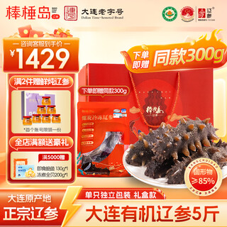 Bangchui island dalian organic fresh sea cucumber 2500g non-ready-to-eat liao sea cucumber 5jin jin is equal to 0.5kg seafood aquatic products gift box specialty for pregnant women 2500g gift box 35-45 pieces, choose this as a gift