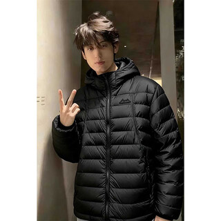 Luyal cleanfit ribs light and thin down cotton coat men's winter lazy style casual cotton coat cold-proof and warm couple coat black xl