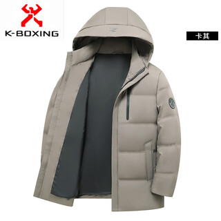 Kbxng jinba chaqueta con capucha para hombre invierno nuevo blanco ganso abajo cuello alto chaqueta cálida papá de mediana edad usa resistente al frío grueso 04678 caqui 3xl 190/56
