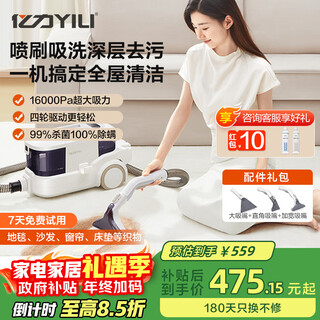 Yili professional fabric cleaning machine vacuum cleaner two-in-one carpet cleaning artifact sofa mattress curtain whole house housekeeping cleaning multi-function all-in-one machine 6338 national subsidy ylw6338 fabric cleaning machine