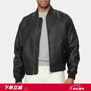 Calvin Klein Jeans CK 凯文克莱 男士时尚休闲宽松皮衣外套 J30J325601 黑色 BEH XL