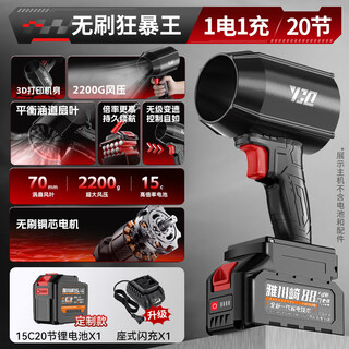 Ya kawasaki brushless violent hair dryer industrial high-power ducted turbine snow blower lithium battery ducted fan powerful blower blowing pressure 2200 grams 1 battery 20 cores