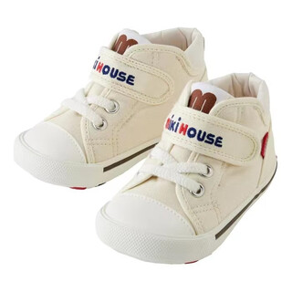 Mikihouse domestic ready stock mikihouse toddler shoes for men and women, baby sneakers, canvas children's shoes, one or two sections, warm, japanese made, white ready stock_10-9318-684 12 inner length cm_one section