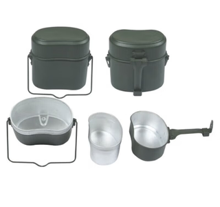 Topological aluminum lunch box old-fashioned lunch box german-style world war ii lunch box old-fashioned nostalgic outdoor multi-functional picnic set aluminum military green german-style lunch box